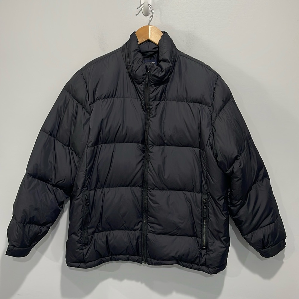 Land’s End black puffer coat jacket size Large 14-16 nylon shell